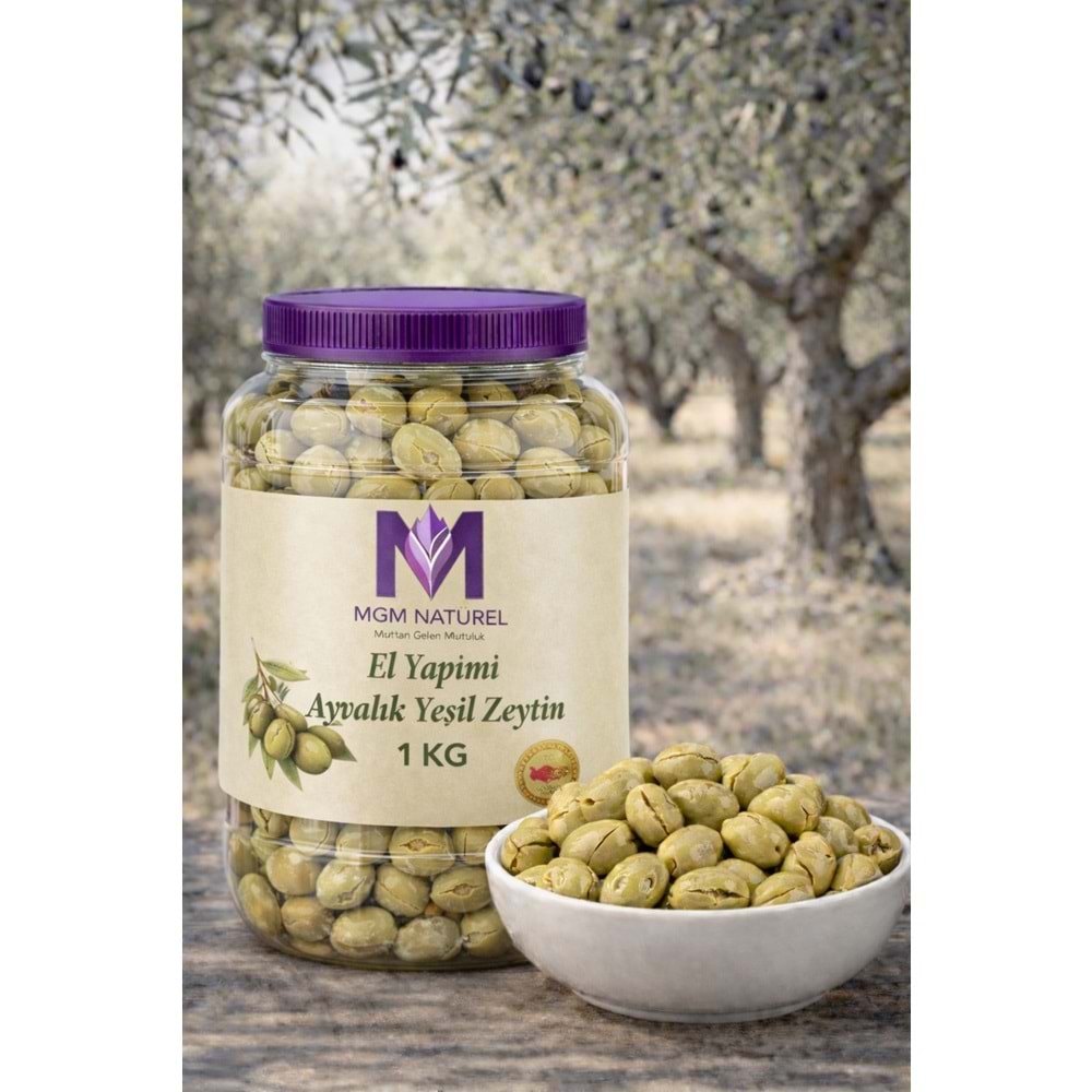 El Yapımı Ayvalık Yeşil Zeytin - 1Kg