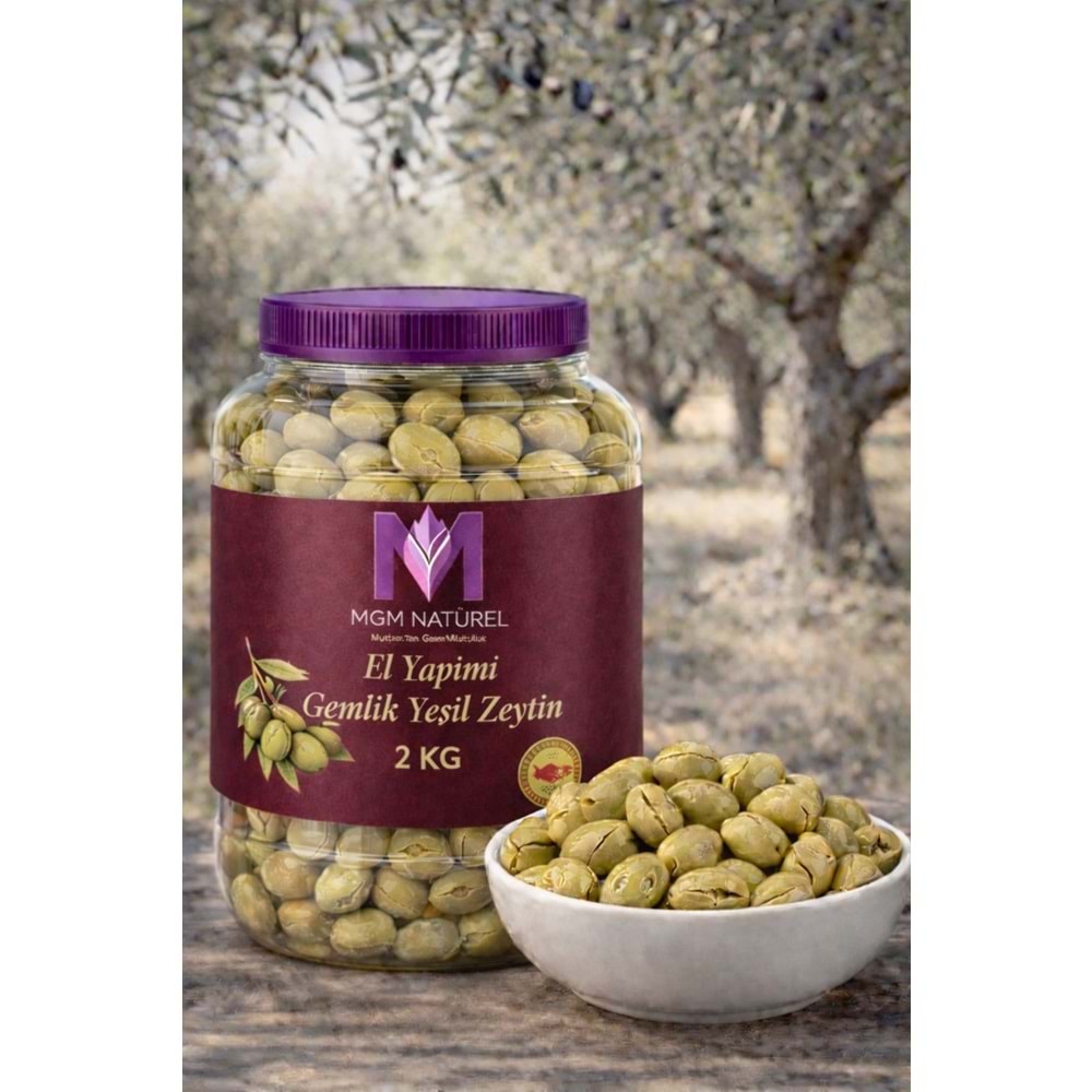 El Yapımı Gemlik Yeşil Zeytin - 2Kg