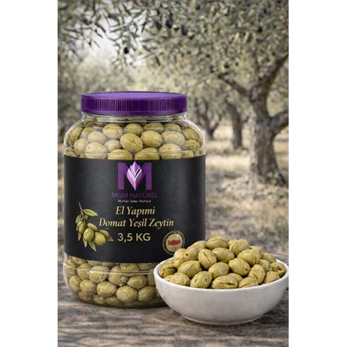 El Yapımı Domat Yeşil Zeytin - 3,5Kg