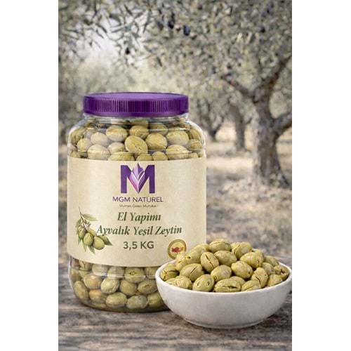 El Yapımı Ayvalık Yeşil Zeytin - 3,5Kg