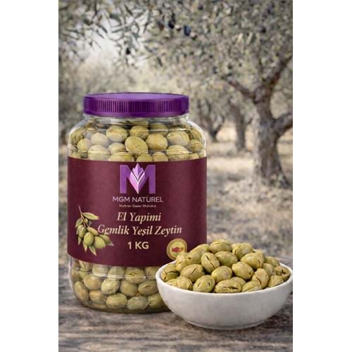 El Yapımı Gemlik Yeşil Zeytin - 1Kg
