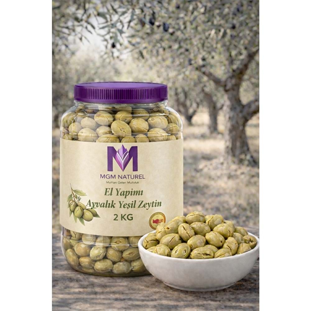 El Yapımı Ayvalık Yeşil Zeytin - 2Kg
