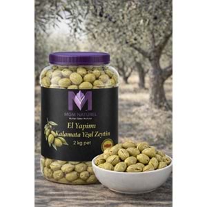 El Yapımı Kalamata Yeşil Zeytin - 2Kg