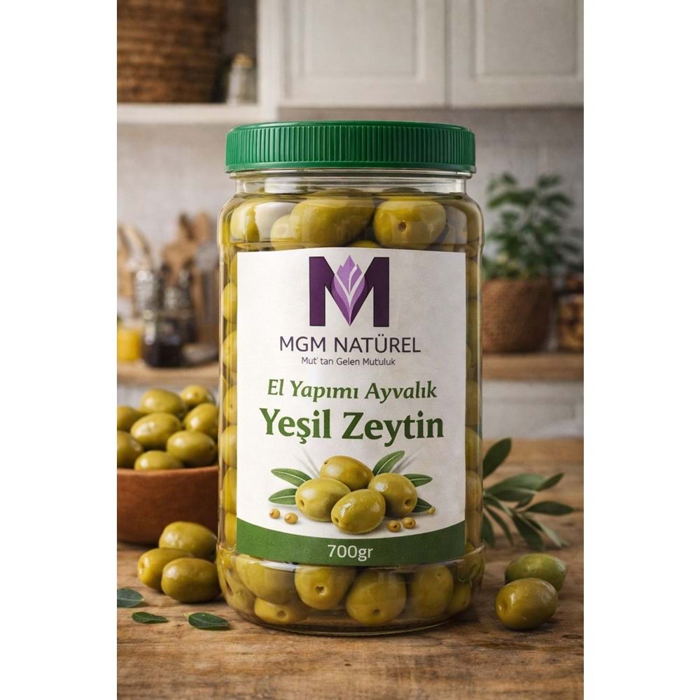 El Yapımı Ayvalık Yeşil Zeytin - 700gr